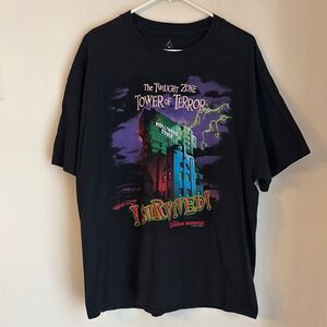 Disney Vintage Tower of Terror Twilight Zone Hanes Black  Graphic Tee XL RARE!